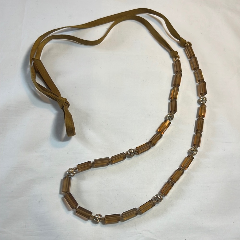 J. Crew Brown and Gold Beaded Necklace
